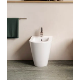 Bidet zero a pavimento bianco lucido 55x35 venduto senza rubinetto