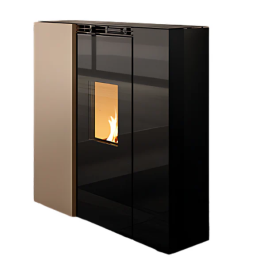Stufa a pellet tiffany idro 21 kw colore caffellatte