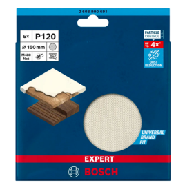Abrasivo a rete bosch expert m480 p120 disco 150 mm 5 pezzi velcro