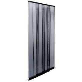 Zanzariera porta ecco strip a strisce irs poliestere nero cm 140 h.cm 250