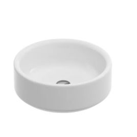 Lavabo appoggio serie won ceramica lucida bianca diametro da 44 cm prima scelta