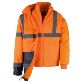 Parka alta visibilita taglia l arancio/blu giacca riflettente 3 in 1- kapriol