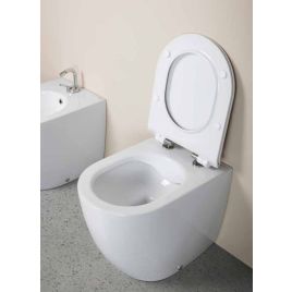 Vaso music plus filomuro bianco lucido senza brida escluso coprivaso