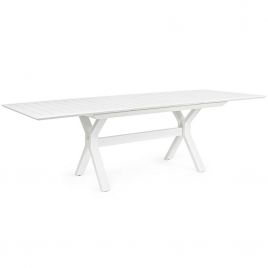 Tavolo in alluminio bianco per esterno bizzotto all.kenyon 180-240x100