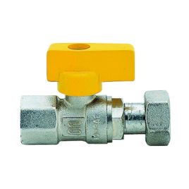 Rubinetto a sfera per gas diritto femmina 1/2" x 3/4"  dn 15x20
