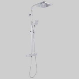 Set colonna square quadra con miscelatore termostatico cromata