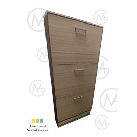 Scarpiera lavella dipiù larice naturale 70x22x145 - 3 ante a ribalta