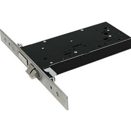Serratura metallo infilare elettrica 5968 omec b.q inox f.mm 25 dm m4 tripl+scr h.mm 82,5 e.mm 90