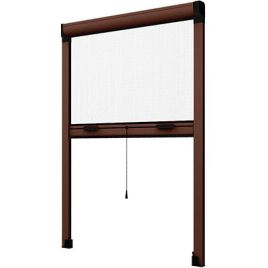 Zanzariera kit finestra effe marrone ral 8017 fibra vetro/pvc cm  80 h.cm 170