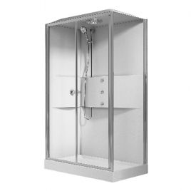 Cabina doccia multifunzione 80x120 cm 1 anta novellini media 2.0 silver