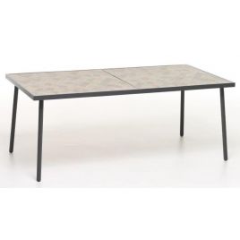 Tavolo in ferro verniciato gres 186x92cm antracite m0976-38