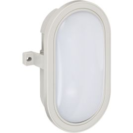 Plafoniera ovale a led 10w color grigio compatta in plastia con copertura .