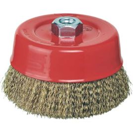 Spazzola acciaio a tazza + filetto cebo mm 150 f.m14