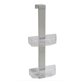 Mensola doccia clear portaoggetti a due ripiani - 9x25x68 cm