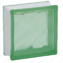 Vetro mattone ondulato verde 190 x 190 x 80 mm
