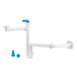 Sifone salvaspazio per lavabo disassato 1" - 1"1/4 d. 32-40 mm