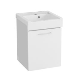 Mobile lavatoio sospeso con lavabo in ceramica 1 anta bianco classico