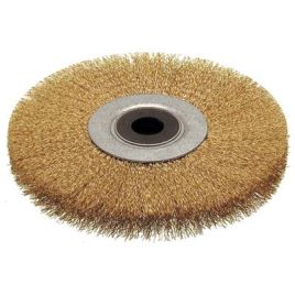 Spazzola acciaio circolare + foro cebo mm 150x28 f.mm 16