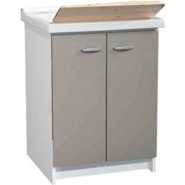 Mobile lavatoio marella colore grigio tortora vasca ceramica bianca 63x50