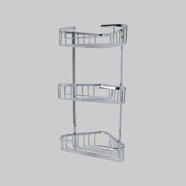 Angoliera doccia 3 ripiani cromato