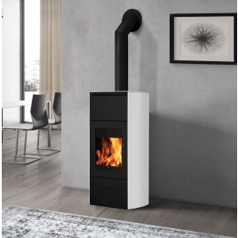 Flamma 14 v.a. struttura base flamma, termostufa a legna con ampio vetro.