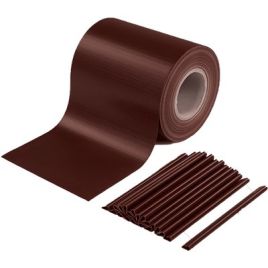 Fascia coprente ringhiere effe pvc marrone h.cm 19 mt 35 + 20 clips