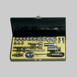 Cassetta 22 bussole e accessori mundial 3/8"