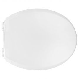 Sedile wc universale canyon in legno con cerniere in pvc bianco