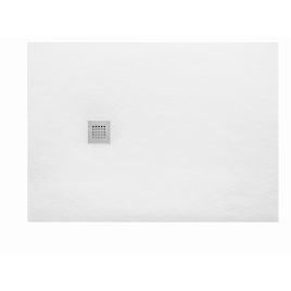 Piatto doccia in marmoresina bianco time 80x120 weiss stern con griglia acciaio