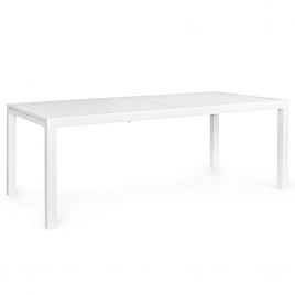 Tavolo allungabile in alluminio bizzotto hilde 200-300x100 bianco