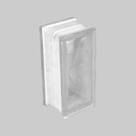 Vetromattone ondulato verticale trasparente 19x9x8 cm conf. da 10 pz
