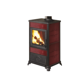 Fancy evo struttura stufa a legna rustica in ceramica, ghisa, ampio focolare.