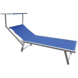 Lettino malibu new pool domus alluminio/text blu cm 71x188 h.cm 41 conf. da 2pz