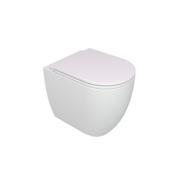 Vaso wc a pavimento filomuro like senza brida scarico a parete bianco lucido, SENZA coprivaso fissaggi e curva tecnica 