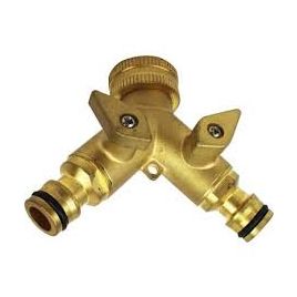 Presa rubinetto doppia uscita in ottone con innesti rapidi ideal star