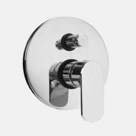 Piastra con leva doccia 2 uscite ottone finitura cromo serie a100