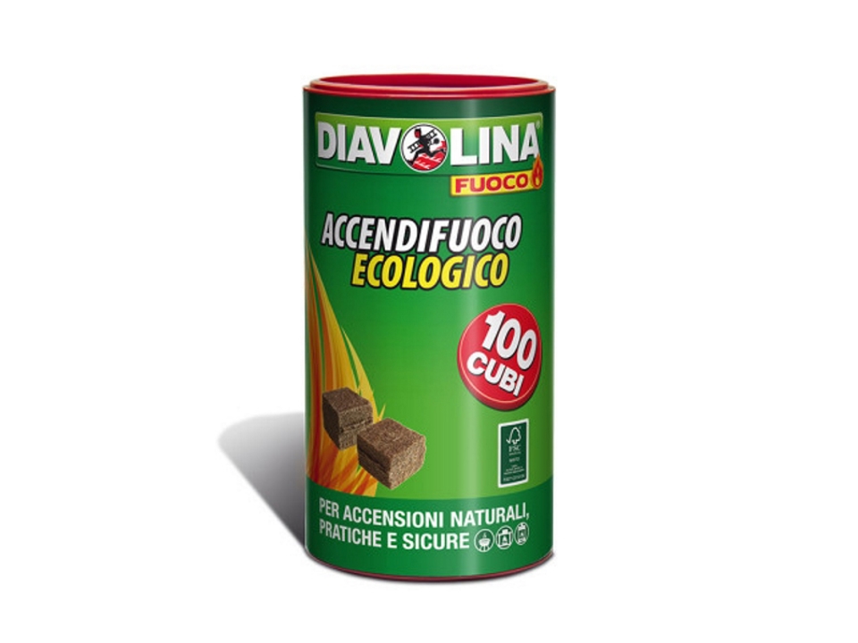 Accendigrill ecologico diavolina 100 cubi