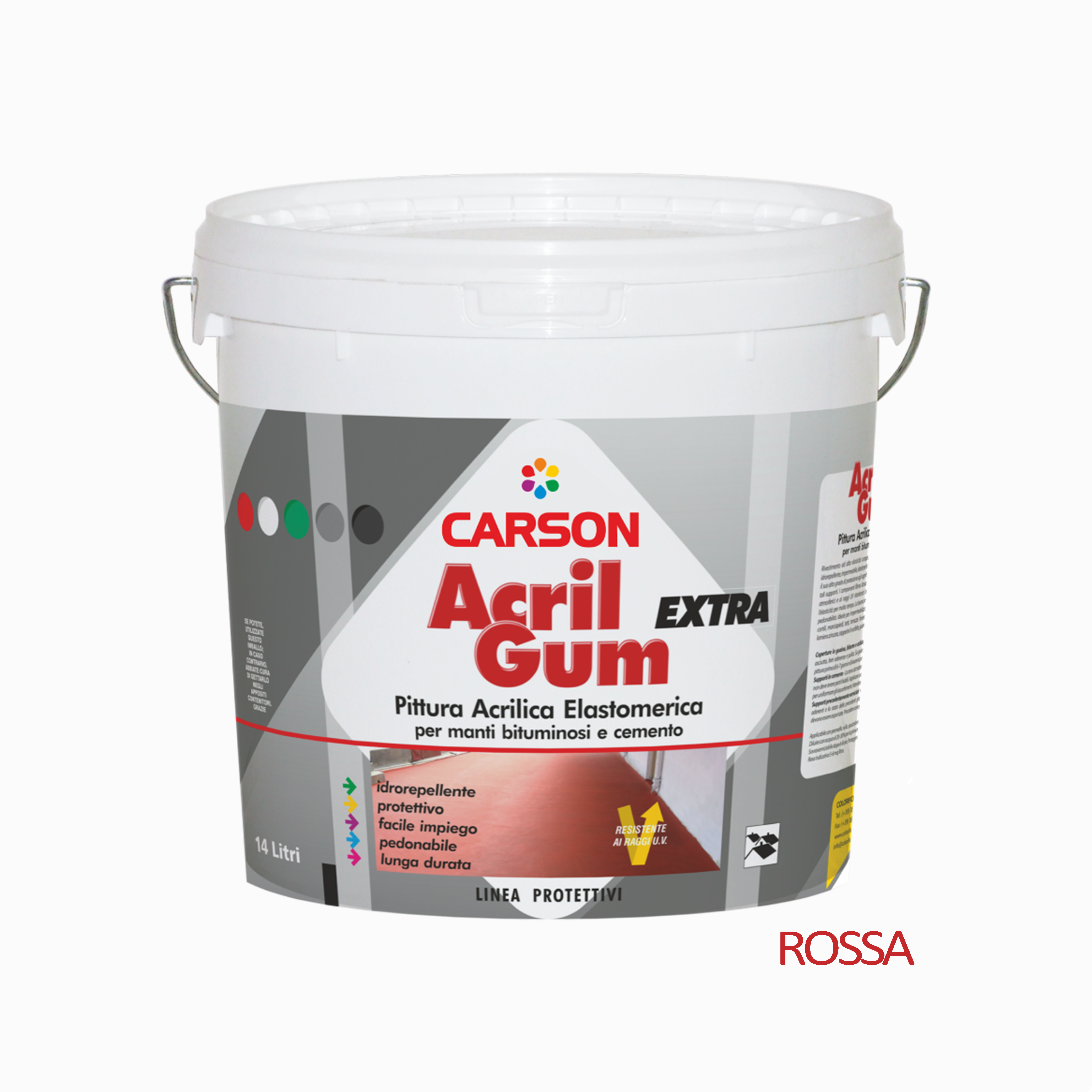 Acrilgum extra  rossa lt14 pittura per campi sportivi e tappetini di asfalto
