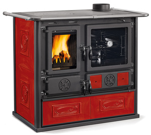 Cucina a legna &quot;rosa 5.0&quot; potenza termica globale 8,2 kw bordeaux liberty