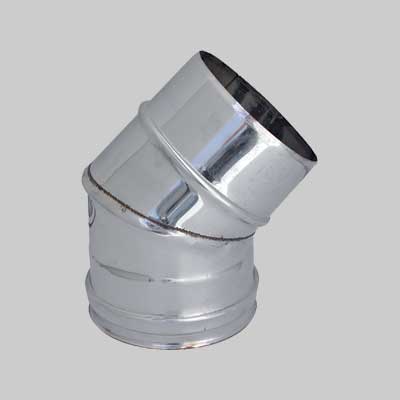 Gomito a 45&amp;deg; per canne fumarie diametro 140 mm