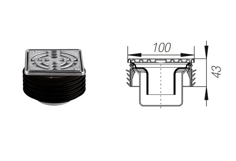 Kerdi Drain Base Set Griglia Con Sifone Design 1