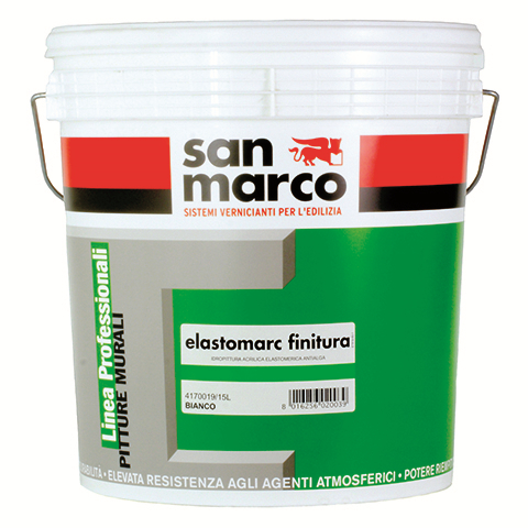 Idropittura acrilica elastomerica antialga elastomarc  bianca lt 15