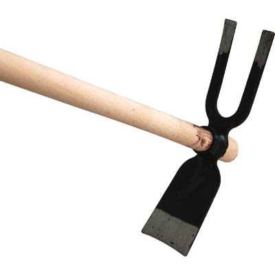 Zappa bidente occhio tondo 228 + manico orsatti acciaio forgiato/faggio gr 600 mm 80x310 h.cm 130