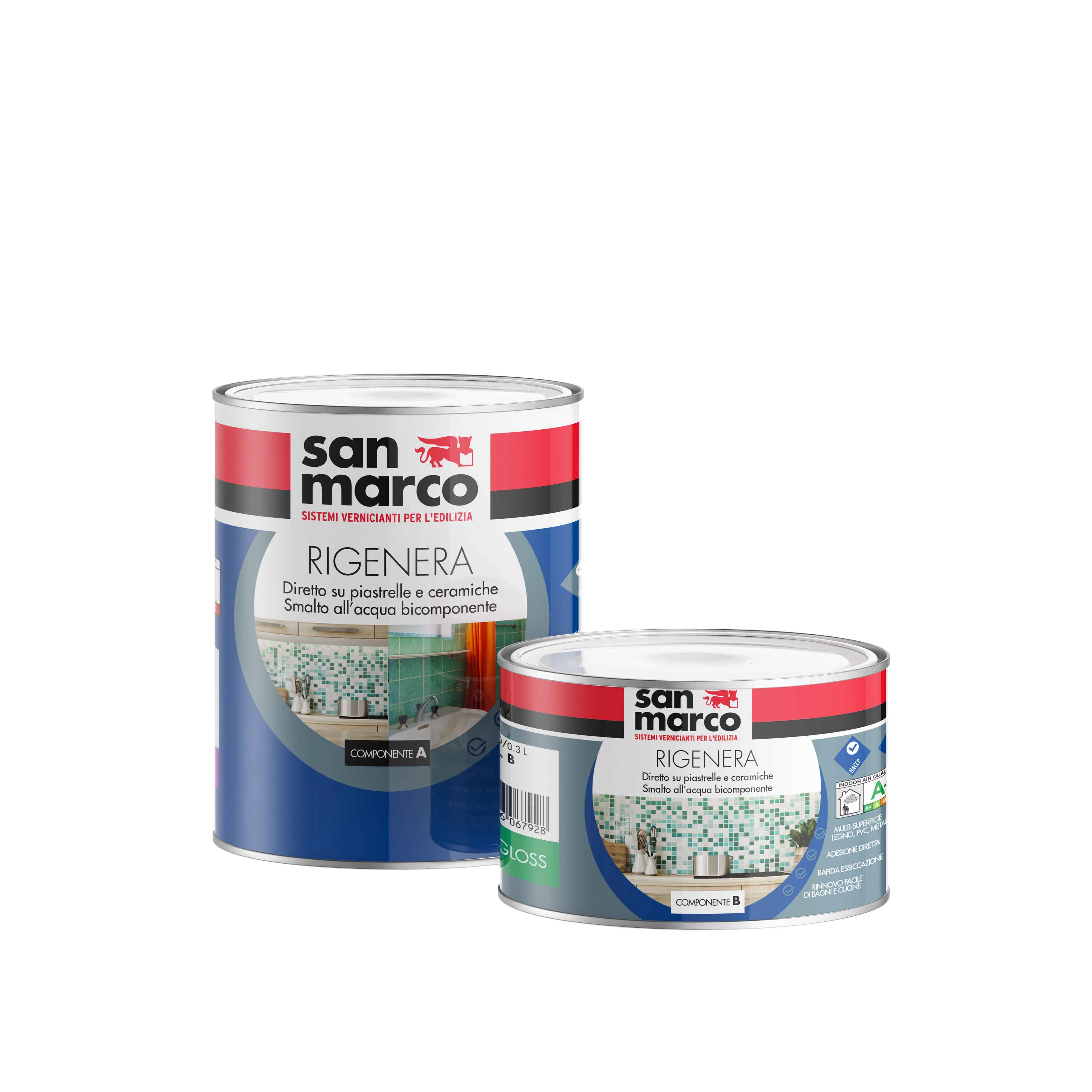 Rigenera satin smalto per piastrelle bianco lt 0,80 a+b bicomponente