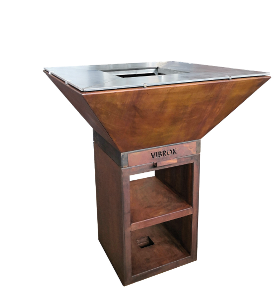 Barbecue a legna steakhouse quadro griglia acc. inox 304 barbecue da giardino