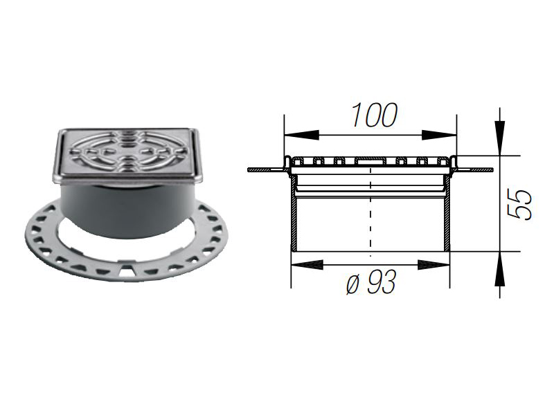 Kerdi Drain Set Griglia Design 1 Acc. 10X10