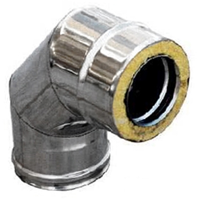 Curva in acciaio inox 316l a 90&deg; doppia parete d. int. 250 - d. est. 300