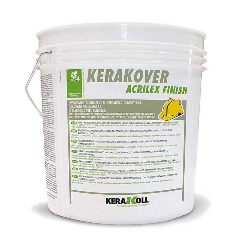 Pittura organica minerale kerakover acrilex finish bianco opaco 1,0 25kg