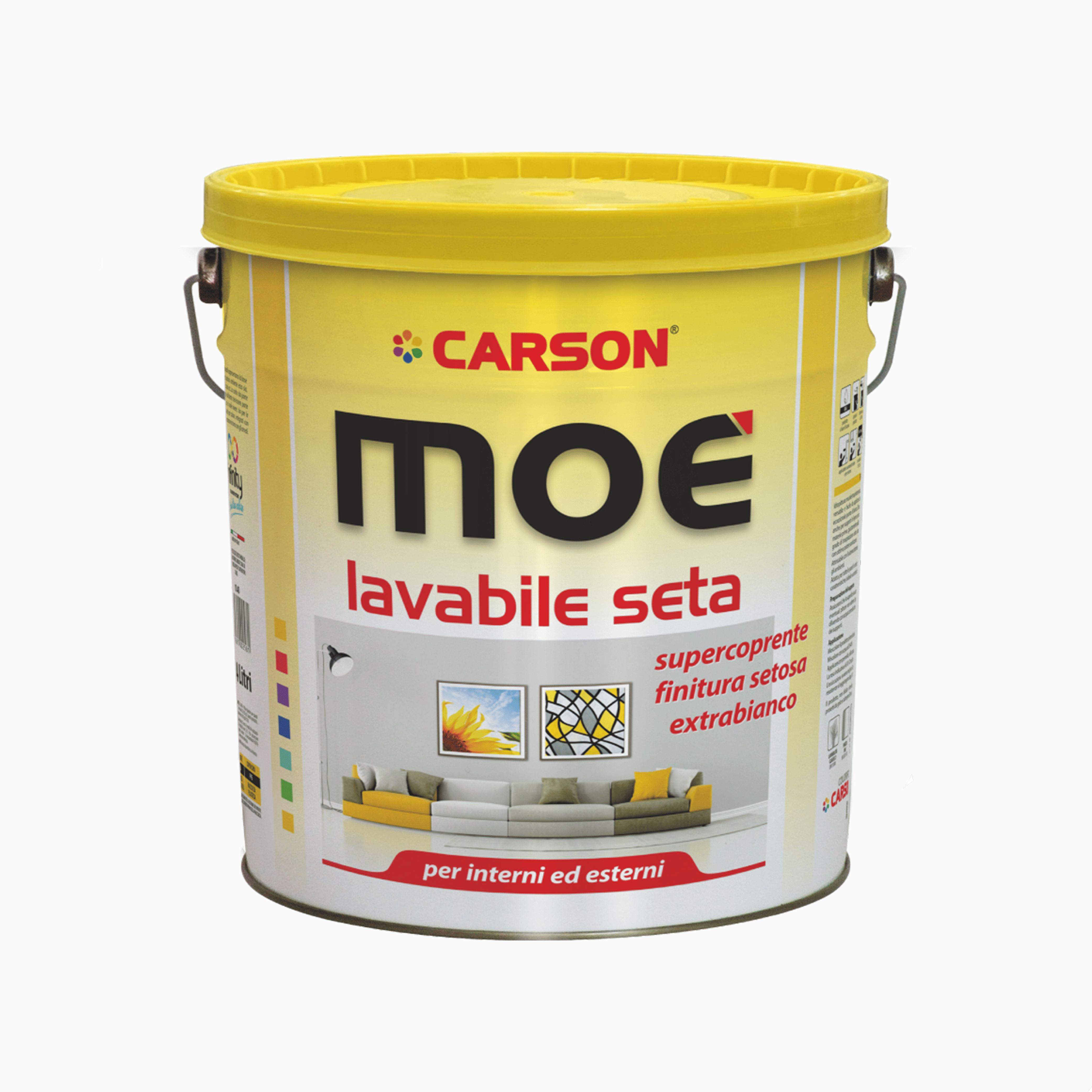 Mo&Eacute; lavabile bianco lt 14 &ndash; idropittura murale opaca, alta copertura, interni
