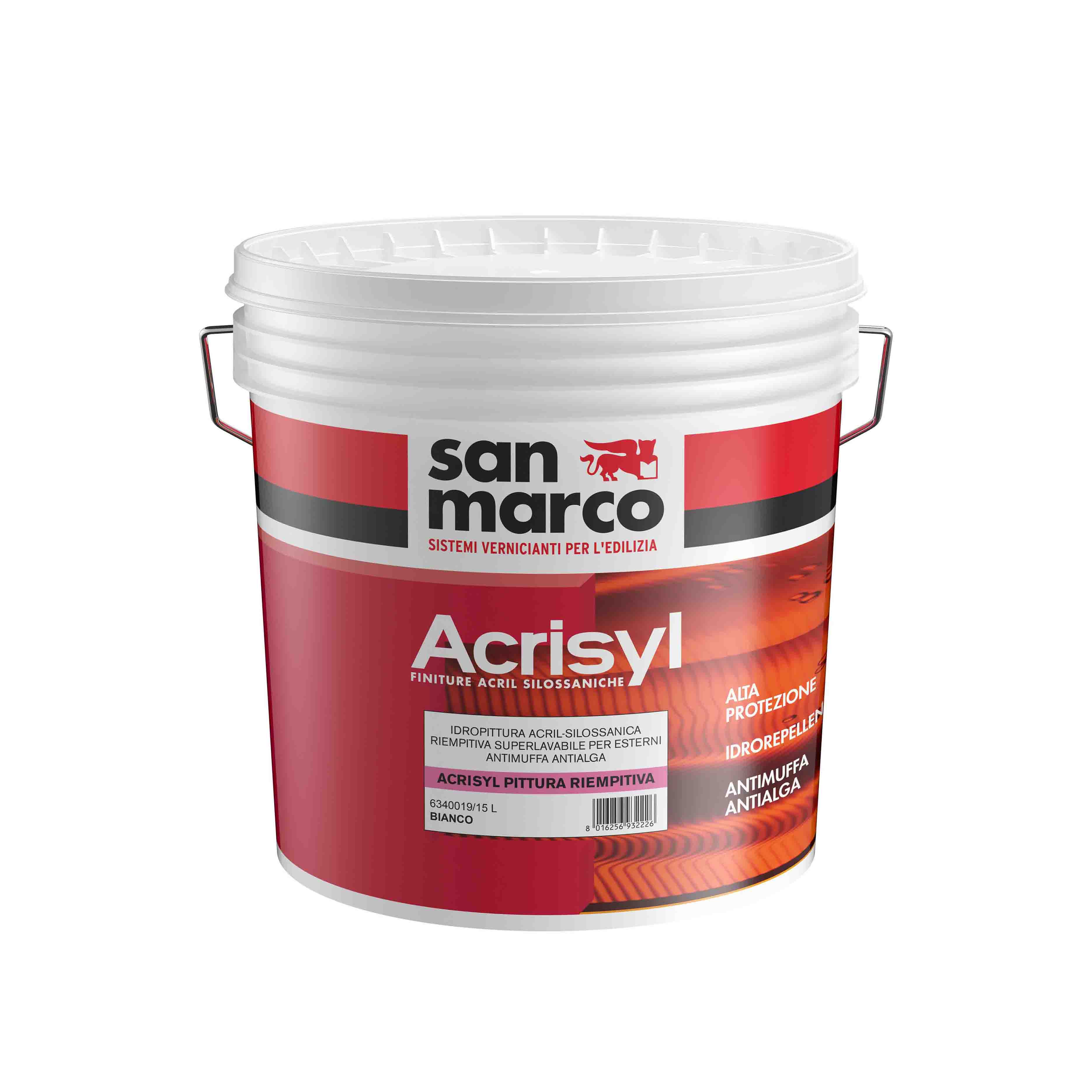 Acrisyl pittura riempitiva acril-silossanica superlavabile bianca lt 1